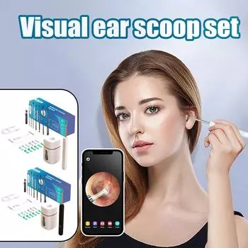 Визуальный ушной зонд, беспроводной эндоскоп для чистки, инструмент для чистки ушей с высоким разрешением One Size чёрный