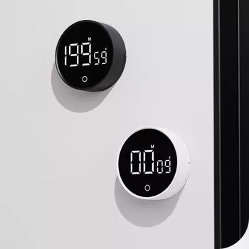 Визуализация Вращающийся таймер обратного отсчета Многофункциональный таймер для управления временем Напоминание Кухонный таймер Подарок белый