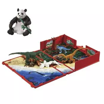 [Включая преимущества производителя] Аня Аня иллюстрированная книга Первый динозавр наземный силач набор Гигантская панда (поза сидя) включены