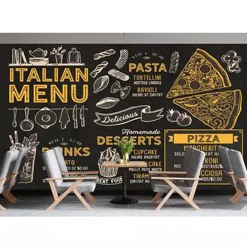 Вкусная пицца 3d обои фреска, ресторан пицца тема фреска обои настенный декор для ресторана быстрого питания закусочная пицца фреска 200 cm(W) x 140 cm(H)