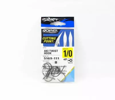 Владелец 5169 Крючок Aki Twist, размер 1/0 (9865)