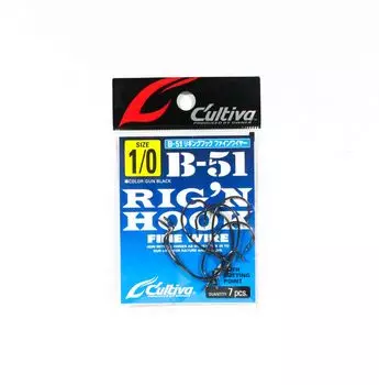 Владелец B-51 Червячный крючок Rig n для тонкой проволоки, размер 1/0 (0425)