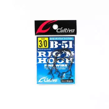 Владелец B-51 Червячный крючок Rig n для тонкой проволоки, размер 3/0 (0456)