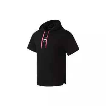 Влагоотводящая дышащая футболка с короткими рукавами и логотипом Li Ning, мужские топы, черные AAES013-1 M