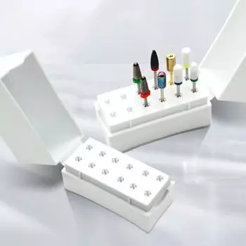 Влагостойкая пряжка с 12 отверстиями, большая емкость, дизайн, пылезащитный маникюрный инструмент, дрель для дизайна ногтей белый