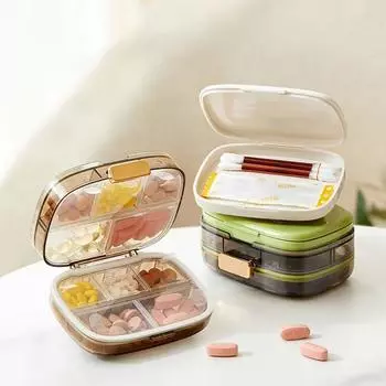 Влагостойкий еженедельный футляр для таблеток с 10 отделениями, портативный дозатор таблеток, органайзер для таблеток для путешествий, домашний белый