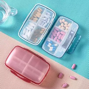 Влагостойкий еженедельный футляр для таблеток, водонепроницаемый портативный дозатор таблеток для карманного кошелька-органайзера розовый