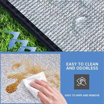 Влагостойкий коврик для кемпинга на открытом воздухе, двухсторонняя алюминиевая фольга, пляжный коврик, толстый влагостойкий спальный коврик для палатки, коврик для пикника