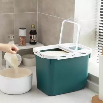 Влагостойкий ящик для хранения риса, защищенный от насекомых, герметичный дозатор риса, ведро для муки и хлопьев, кухонные контейнеры для еды, емкость для корма для домашних животных оранжевый