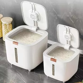 Влагостойкий ящик для риса с защитой от насекомых, герметичная банка для зерна, кухонный контейнер 5/10 кг, кухонный контейнер для хранения, ящик для хранения с крышкой