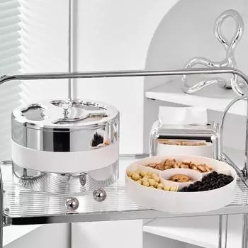 Влагостойкий стиль Ins, красивый дизайн отсеков, бытовая закуска, двухслойная сервировочная тарелка, тарелка для конфет