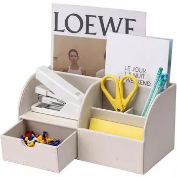 Vlando Настольный органайзер для хранения ручек Подставка для пульта дистанционного управления Держатель для ручек Чехол для аксессуаров (белый)