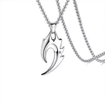 Властная мода красный мода простой этнический стиль тотем ожерелье дракон из нержавеющей стали