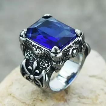 Властное и персонализированное мужское кольцо в стиле ретро с инкрустацией цирконом 13