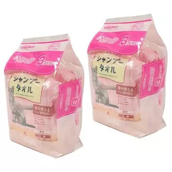 Влажное полотенце для мытья кошек Cattyman, большой размер (28 шт. х 3 упаковки) х 2 шт. (оптовая закупка), Без запаха