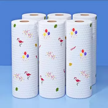 Влажные и сухие кухонные тряпки Нестирающиеся Моющиеся Чистящие Бытовые Нетканые Полотенца Одноразовые Обезжиривающие Кухонные Тряпки Для Мытья Посуды белый