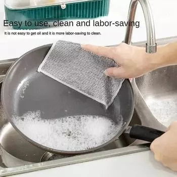 Влажные и сухие полезные вещи для кухни Гаджеты Салфетка для ежедневной уборки Многоцелевое мыло для посуды Стальная проволока Тряпка для мытья посуды Удаление ржавчины Главная L