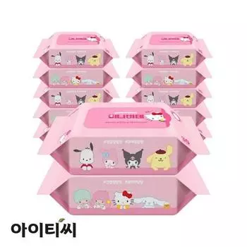 Влажные салфетки для биде Sanrio Characters Mini (30 листов) 12 наборов, популярный персонаж в Корее
