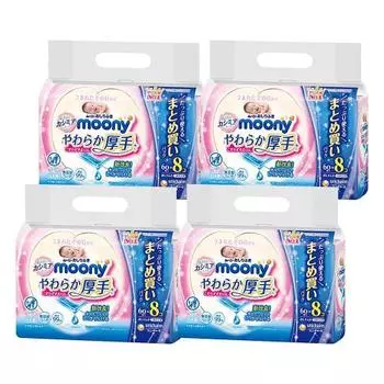 [Влажные салфетки] Moony soft thick неабразивные Rin сменный блок 1920 листов (60 листов х 32) кейс продукт