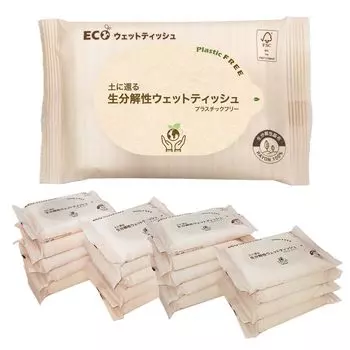 Влажные салфетки Purified Water ECO, биоразлагаемые, 20 шт. x 20 шт. [Рекламная салфетка] (400 штук)