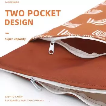 Влажный и сухой мешок с двумя молниями для детских подгузников, большая вместимость, сумки для детских колясок, водонепроницаемый мешок для хранения подгузников 30*40 см