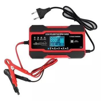 Влажный и сухой свинцово-кислотный аккумулятор, полностью автоматическое автомобильное зарядное устройство для автомобильного свинца 12 В, 10 А/24 В, 5 А, быстрая зарядка красный