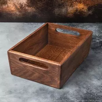Вложенные деревянные ящики, ящик для деревянных ящиков с ручкой, контейнер для хранения деревянных декоративных ящиков в деревенском коричневом цвете, штабелируемая кубическая корзина для дома