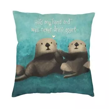 Влюбленная морская выдра наволочка 50*50 см украшение дома Kawaii Otter Роскошная наволочка для дивана, автомобиля, наволочка Dakimakura 30x30cm 12x12in