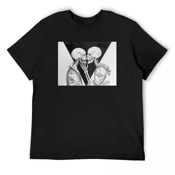 Вместе Пока Жизнь Не Разлучит Их Футболка Индивидуальные Аниме Штуки Милые Топы Рубашки Графическая Мужская Одежда S белый