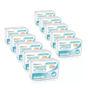 Вместимость 600 легко тонких прочных стоматологических межзубных переносных коробок по 60 шт. [Большие детали] Зубная нить, вставка, зубная нить, зубы, зубная нить, чистка, (10 штук,