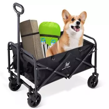 Вместимость Кемпинговый фургон Мини-фургон для отдыха на открытом воздухе Большая вместимость 58 л Складная тележка для переноски Легкий фургон Мини-фургон для кемпинга Компактная тележка для кемпинга чёрный