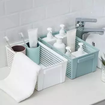 Вместимость коробки Прочная с ручкой Большая настольная полая вентилируемая корзина для хранения с нагрузкой Несущая полая сушильная корзина S зелёный