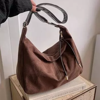 Вместительная фактурная сумка-тоут для женщин 2024 года, новая универсальная сумка через плечо в стиле ретро и старой модели для поездок на работу