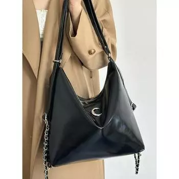 Вместительная многофункциональная сумка-тоут из мягкой кожи для поездок на работу, новая модная универсальная сумка-мессенджер в студенческом стиле чёрный