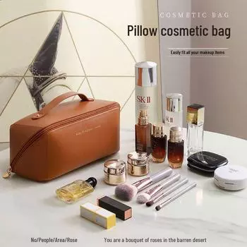 Вместительная переносная косметичка из искусственной кожи для путешествий и деловых поездок — идеально подходит для хранения средств по уходу за кожей, косметики и нижнего белья.