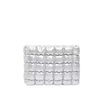 Вместительная повседневная плиссированная косметичка с вышивкой «Cloud Embroidery Thread», удобная сумка для хранения, модный клатч в иностранном стиле серебряный