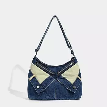 Вместительная сумка через плечо на одно плечо в студенческом стиле, модная и универсальная сумка для поездок на работу и обратно синий