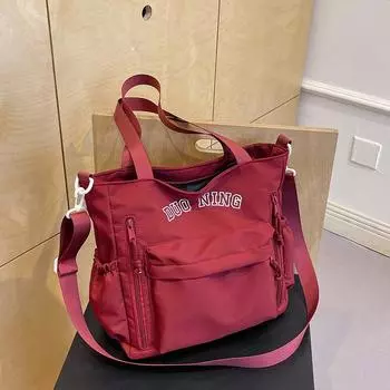 Вместительная сумка для девочек, косая сумка для занятий в колледже, универсальная холщовая сумка с японским алфавитом чёрный