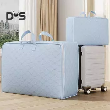 Вместительная сумка для хранения одежды, органайзер для одеял, застежка-молния, влагостойкий утолщенный пододеяльник, сумка для сортировки, органайзер для багажа S