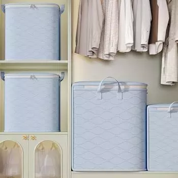 Вместительная сумка для хранения одежды с ручкой, застежкой-молнией, пыле- и влагонепроницаемым утолщенным одеялом S