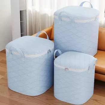 Вместительная сумка для хранения одежды с ручкой, застежкой-молнией, пыле- и влагонепроницаемая, утолщенная, сумка-органайзер для пододеяльника S