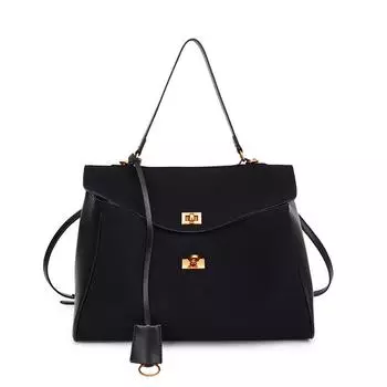 Вместительная сумка для поездок на работу, женская универсальная новая сумка-тоут через плечо Small чёрный