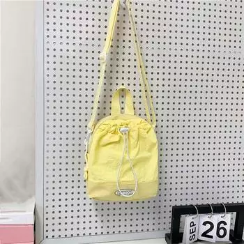 Вместительная сумка-кроссбоди на кулиске, дофаминовая женская тканевая сумка для отдыха, повседневная