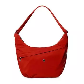 Вместительная сумка кроссбоди женская сумка на плечо однотонная сумка-хобо красный