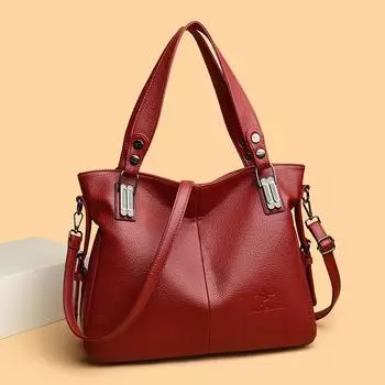 Вместительная сумка на одно плечо, модная и элегантная сумка из мягкой кожи для поездок на работу и обратно. чёрный