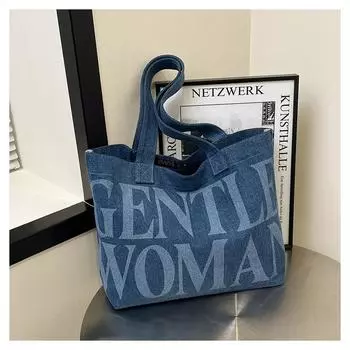 Вместительная сумка-письмо для женщин, новая модная сумка-тоут через плечо на весну и лето, портативная сумка для покупок для выхода в свет синий