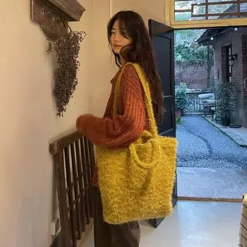 Вместительная сумка-тоут для женщин, осень-зима, сумка-мешок с жареными яйцами, мягкая дорожная сумка для девочек