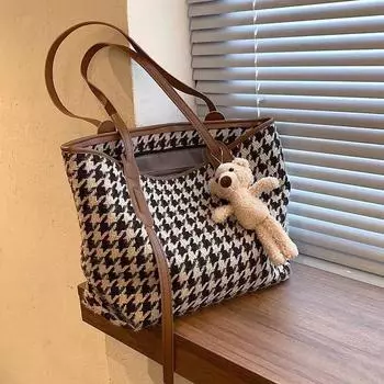 Вместительные сумки для женщин, ретро-тренд, универсальный досуг, тысяча птиц, цвет сетки, новая мода