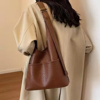 Вместительные сумки, женские модные универсальные сумки-мессенджеры, популярные в этом году сумки-ведра для поездок на работу No specification чёрный