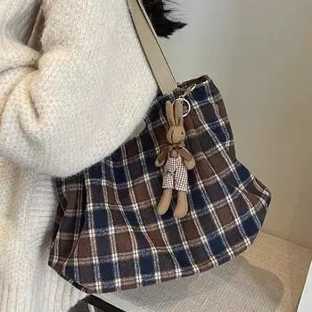 Вместительные сумки Женские универсальные сумки через плечо из шерсти на осень и зиму Женские модные универсальные сумки для студентов колледжей и колледжей